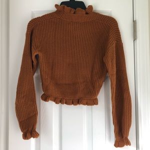 Burnt Orange Fashion Nova Cropped Sweater
